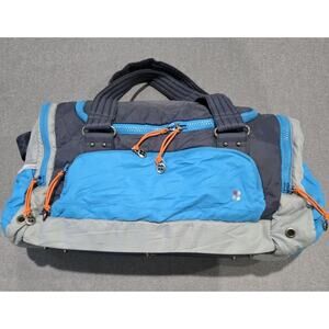 Sweaty Betty Icon Luxe Duffle Bag Blue Quilted Weekender Yoga Gym Bag